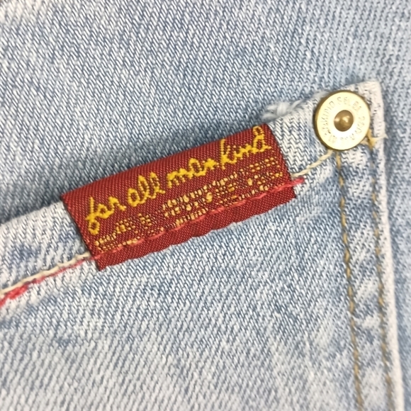 NWT 7 For All Mankind Jean Shorts Patch Pocket Size 32  💙 $128 - Picture 5 of 8